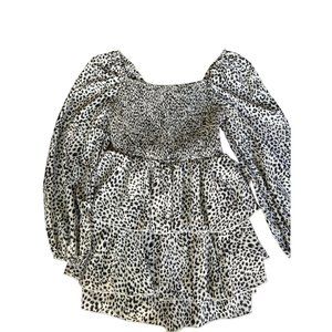 Cheetah Printed  Ruffle off shoulder Top Size S